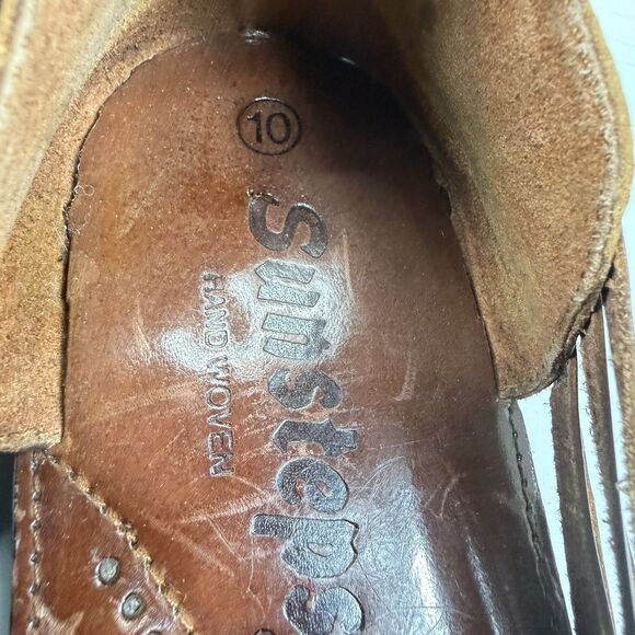 Sunsteps Men\'s Size 10 Brown Leather Hand Woven Huarache Comfort Sandals Classic